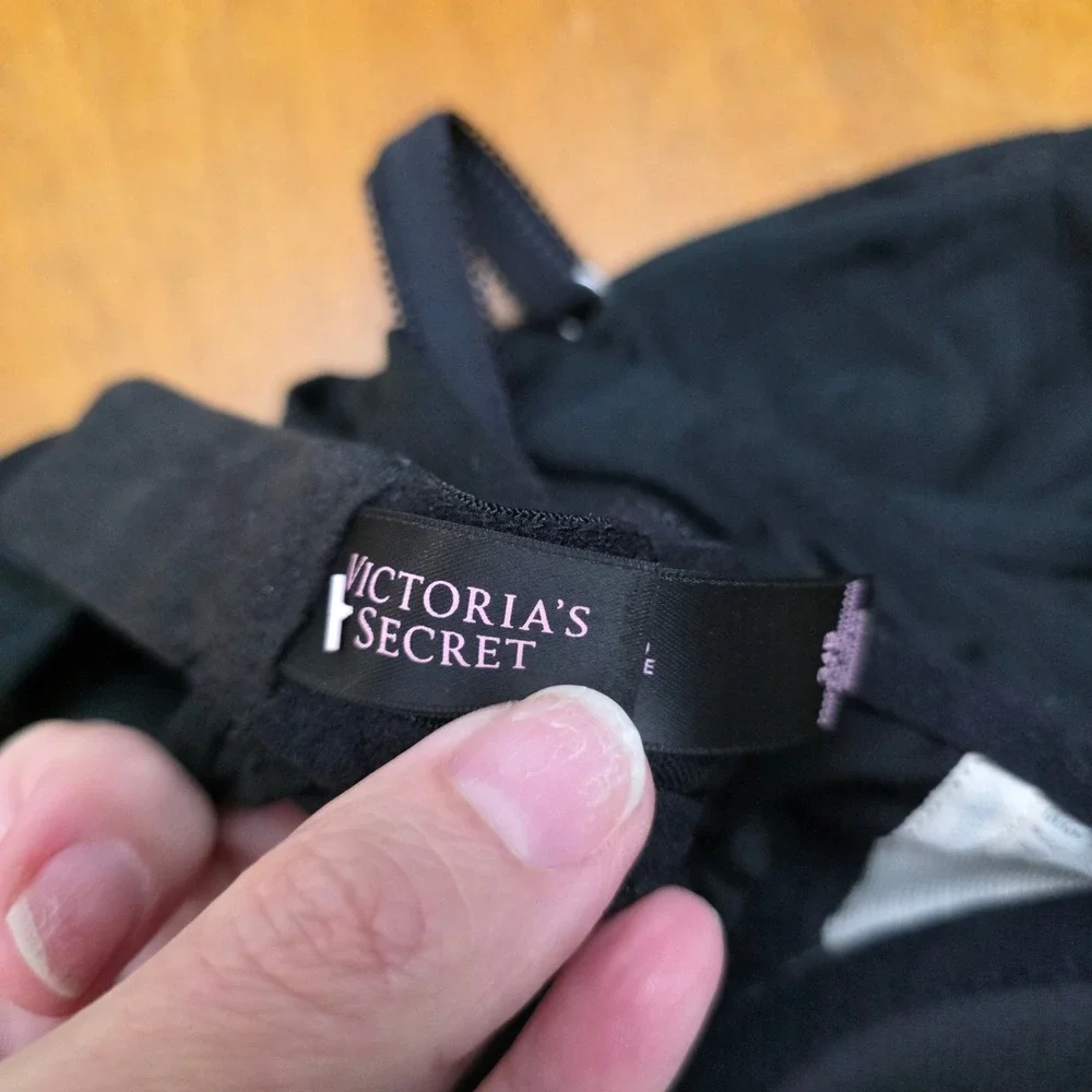 Victoria's Secret Black Lace Trim‎ Peek-A-Boo Babydoll Chemise Lingerie 34B Y2K